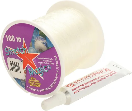 Miniatura 8 de Stretch Magic Cordón de cuentas y joyas, fuerte y elástico, fácil de anudar, color transparente, 0.028 in de diámetro, carrete de 328.1 ft