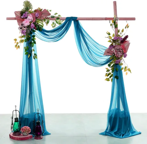 Miniatura 2 de MDS Paquete de 2 paneles de cortina para arco de boda (30 pulgadas de ancho x 20 pies de largo) tela de gasa transparente para boda, ceremonia
