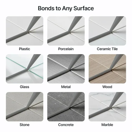 Miniatura 3 de Sellador Adhesivo de Polímero Híbrido Gris Claro para Cocina y Baño 13.1oz Todo en Uno Impermeable Resistente a la Intemperie Pintable