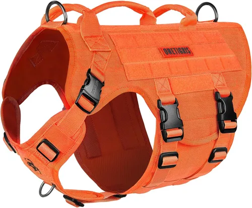 OneTigris - Arnés táctico grande para perros, chaleco ajustable para perros sin tirones, arnés resistente para perros con asa, grandes paneles de