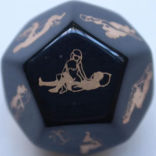 Miniatura 2 de Dados traviesos para parejas, 1 pieza de dados negros de 12 lados para adultos, juego de dados traviesos para parejas, juego de dados traviesos