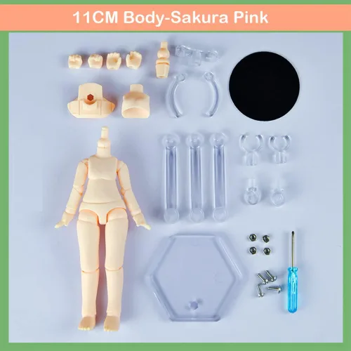 Miniatura 2 de Cuerpo de Muñeca BJD a Escala 1/12 9.6cm/11cm YMY2 Cuerpo para Figuras de Acción de Reemplazo Accesorios para Muñecas (Rosa Sakura, 11cm)