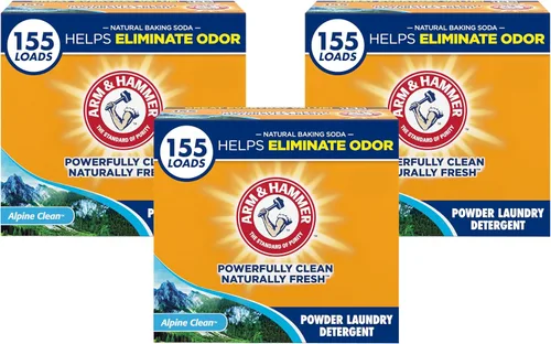 Detergente en polvo para lavandería Arm & Hammer - Limpieza Alpina - 155 lavados (Paquete de 3)