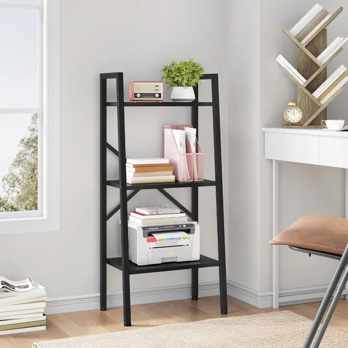 Miniatura 4 de Hoctieon Estantería de escalera industrial de 3 niveles, estante de escalera estrecho, estantería de pie alto, estante de escalera abierto delgado