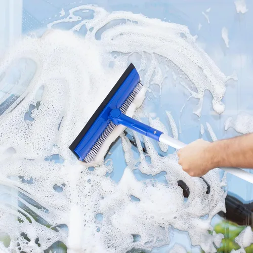 Miniatura 6 de Herramienta de limpieza de ventanas para el hogar con poste de extensión de 20 a 30 pulgadas, escobilla para limpieza del parabrisas del automóvil