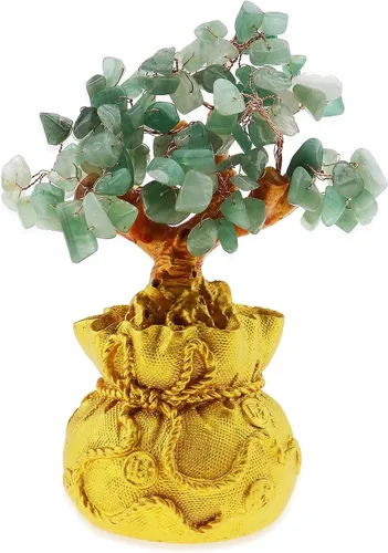 SING F LTD Feng Shui Dinero Suerte Piedra Árbol Cristal Arte Decoración Oficina Sala de estar Buena Suerte Mejor Regalo Verde