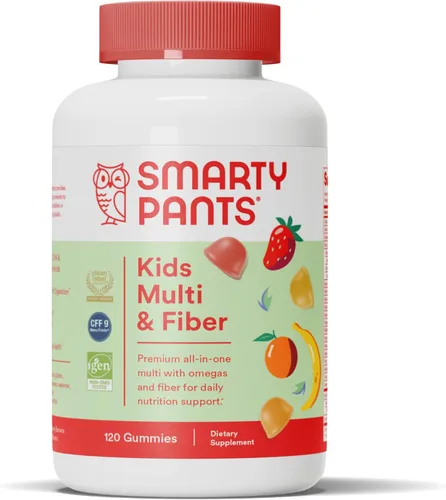 SmartyPants Gomitas multivitamínicas para niños y suplemento de fibra: vitamina D3, C, vitamina B12, B6, A, zinc, biotina, inositol, gomitas de