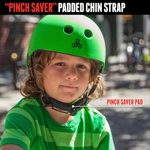Miniatura 3 de Triple Eight Lil 8 Dual Certified Sweatsaver - Casco de patineta y bicicleta para niños Blanco (White Glossy)