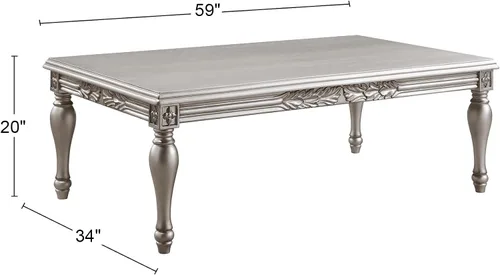 Miniatura 3 de Mesa de centro rectangular Acme Pelumi en platino