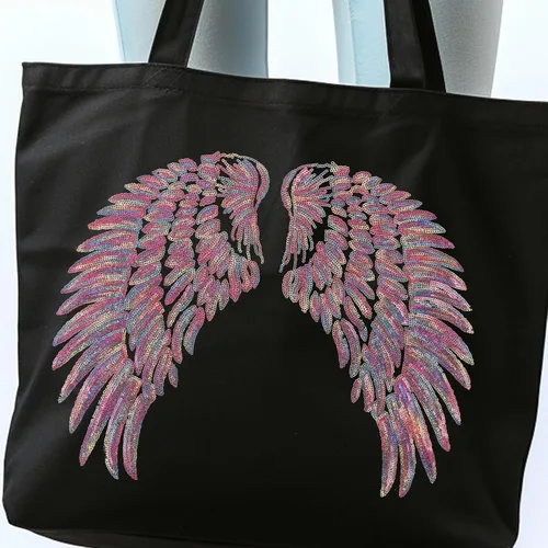 Miniatura 5 de 2pcs Sequin Wing Appliques Embroidered Angel Wing Sewing Patches Clothing Decor Accessories for DIY Garment Craft Embellishment