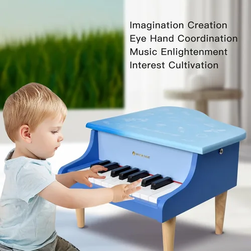 Miniatura 4 de Piano de cola de 18 teclas para niños de 3 a 7 años de edad, principiantes, niñas, niños, primer mini piano, juguete educativo instrumento musical