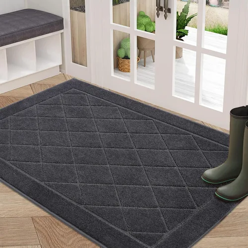 Miniatura 38 de BEQHAUSE Tapete para puerta de 20 x 32 pulgadas, tapete antideslizante para puerta, lavable, tapete para puerta de perro, resistente a las manchas