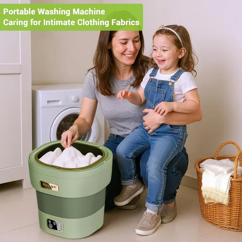 Miniatura 3 de Mini lavadora y secadora, mini lavadora plegable de 12 l para ropa interior, lavadora plegable mejorada para ropa de bebé, calcetines y apartamento