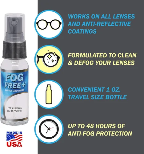 Miniatura 3 de Fog Free Plus - Spray antivaho para lentes – Limpiador de lentes y desempañador – Eficaz en todas las lentes y revestimientos antirreflectantes