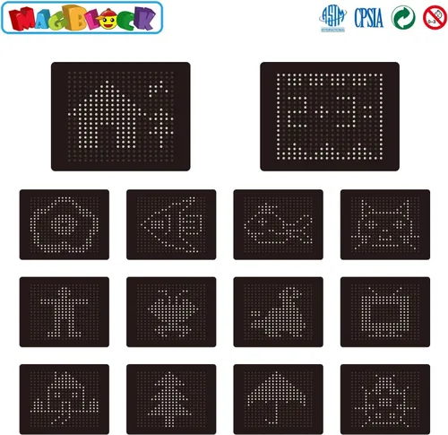 Miniatura 8 de MAGBLOCK Tablero magnético de dibujo para niños con bolígrafo magnético, juguetes educativos portátiles para niños y niñas, regalos ideales