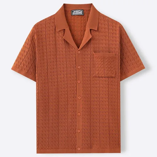 Miniatura 4 de Mens Cuban Guayabera Shirt Short Sleeve Untucked Solid Button Down Shirts Beach Wedding Causal Vacation Tops Pocket
