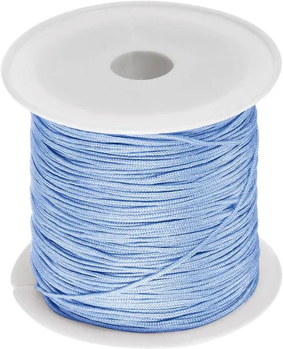 Miniatura 13 de HARFINGTON 1 rollo de hilo de nailon para nudar de 0.024 in, 50 yardas de nailon trenzado para manualidades, cuerda de satén para pulsera, collar