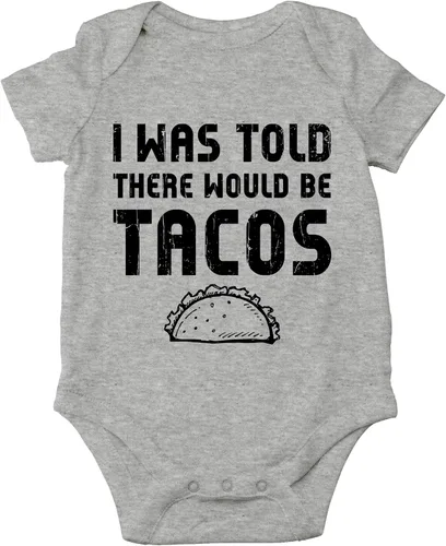 Miniatura 13 de CBTwear Body de bebé con texto en inglés "I Was Told There Would Be Tacos" - Lindo mameluco de humor unisex para recién nacidos