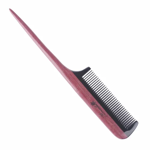 Miniatura 2 de Breezelike Peines para el cabello – Peine de cola de madera de dientes finos – Peine de madera de corazón morado sin estática con dientes de cuerno