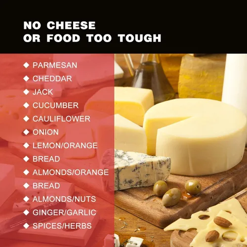 Miniatura 9 de Rallador de queso cítrico y limón con recipiente de almacenamiento de alimentos y tapa, perfecto para queso parmesano duro o cheddar suave, Verde