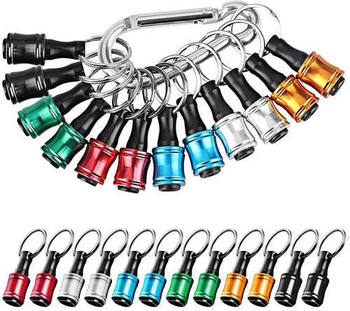 Linkstyle 12 puntas de destornillador de vástago hexagonal de 1/4 de pulgada, barra de extensión, llavero, adaptador de tornillo, taladro de cambio