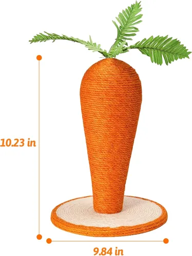 Miniatura 3 de Fhiny Juguete para rascar conejo, rascador interactivo de sisal natural para gatitos de interior, lindo poste rascador de uñas de conejo