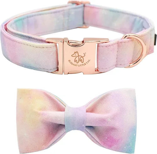 Miniatura 32 de Elegante collar para perro con moño Floral Vintage, cómoda pajarita para perro, collar de perro con lazo Collar ajustable para perros pequeños