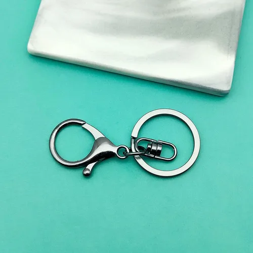 Miniatura 6 de 30 cierres de pinza de langosta para hacer llaveros, clips de gatillo giratorios de metal con cierres giratorios, anillo de llavero dividido plano