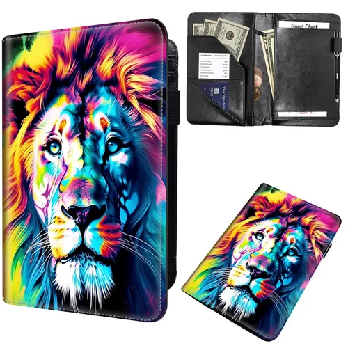 Miniatura 26 de Libros de mesero para camarera, cartera de cuero para camarero con cremallera, soporte para recibos, para camarero, camarero, accesorios