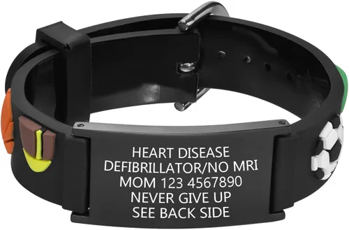Miniatura 43 de Pulsera de Identificación Médica Personalizada para Niños - Pulsera de Identificación de Silicona Linda para Autismo Alergia Convulsiones