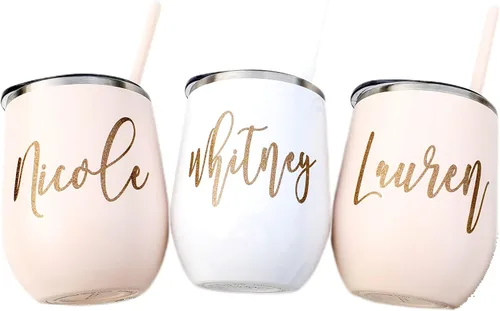 Miniatura 2 de Vaso de vino personalizado sin tallo de acero inoxidable, regalo de viaje para niñas, regalos de fiesta de boda, regalo de dama de honor, taza
