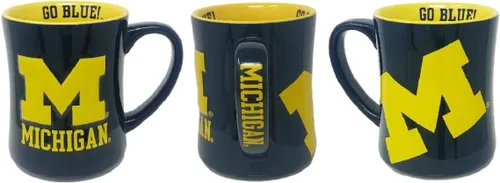 Miniatura 22 de RFSJ Nebraska Cornhuskers - Taza de cerámica en relieve (3D) de 16 onzas, color rojo