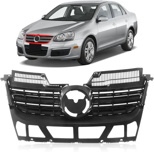 Miniatura 10 de CarPartsDepot Rejilla delantera compatible con Volkswagen Jetta (1999-2005 Jetta Black)