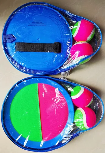 Miniatura 5 de AppleRound Juego de bolas de velcro para lanzar y atrapar (gancho y bucle), juegos al aire libre para niños, juguetes de playa, deportes de patio