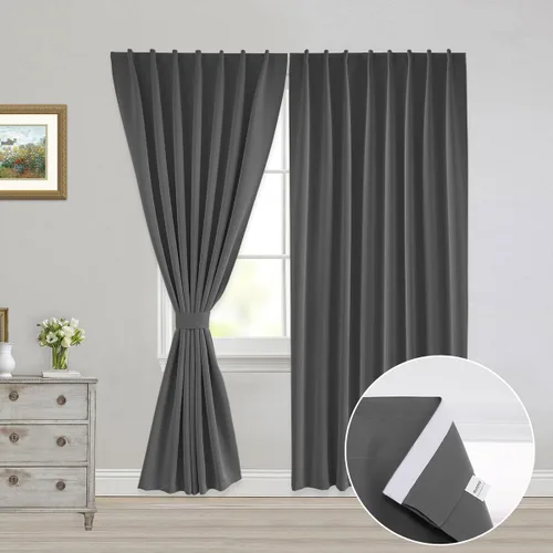 Miniatura 16 de Muamar Cortinas opacas sin taladro, paneles de cortina para ventana fáciles de instalar, juego de 2 paneles de cortinas portátiles para dormitorio