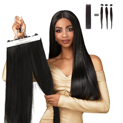 Miniatura 13 de TRIIPPY Paquetes de Cabello Humano Lacio, 100% Cabello Camboyano Crudo Tejido para Coser 3 Paquetes, Triple la Vida Útil Sobre el Paquete de Cabello