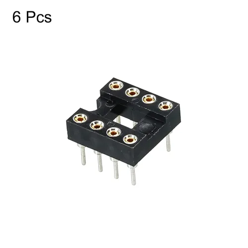 Miniatura 3 de MECCANIXITY DIP IC Chip Adaptador de zócalo de Pin Redondo 8P 0.100 in Pitch IC Socket para PCB Board Chip, paquete de 6