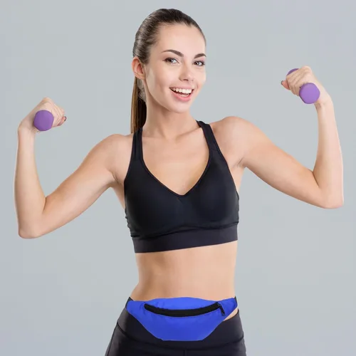 Miniatura 7 de PATIKIL Riñonera de los años 80 para mujer, riñonera ajustable de los años 90 para correr, Rosa, azul cielo