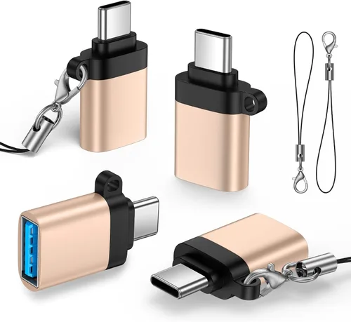 Miniatura 10 de Adaptador USB C a USB, paquete de 4 unidades, transferencia de datos de alta velocidad USB C macho a USB 3.0 hembra OTG adaptador para Apple iPhone
