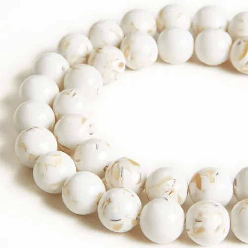 Miniatura 22 de 45 cuentas de jade azul y blanco de 0.315 pulgadas, cuentas de piedras preciosas naturales redondas sueltas para hacer joyas Jade blanco azul