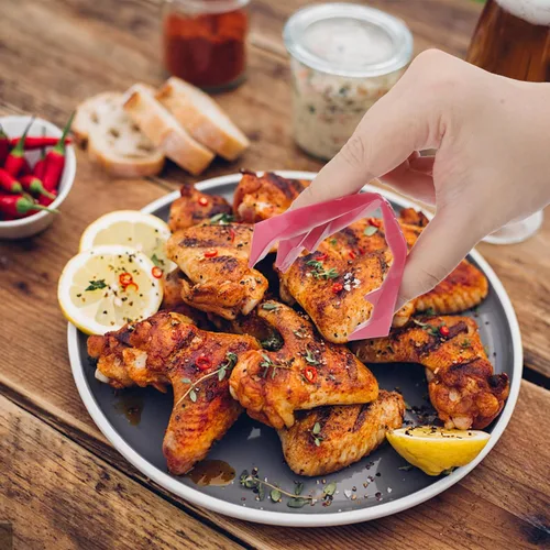 Miniatura 5 de Yardwe Paquete de 12 pinzas de plástico resistentes al calor, para un agarre limpio y comer sin problemas de aperitivos, alas de pollo y alimentos