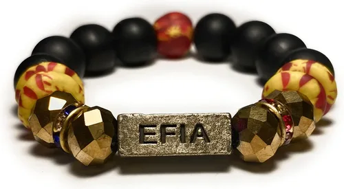 Miniatura 44 de Pulseras africanas tradicionales con nombre nacido en el día para mujeres de Ghana, materiales naturales, ajuste cómodo y holgado