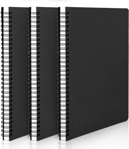 Miniatura 11 de EUSOAR - Cuaderno en espiral de tapa dura para universidad, rayado, paquete de 3 cuadernos A5 de 5.5"x8.3", con 5 divisiones, para escritura, tapa