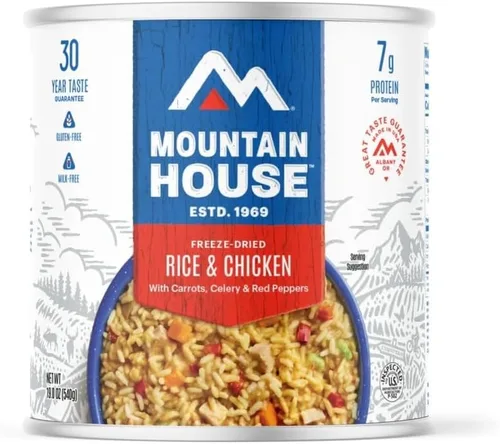Miniatura 2 de Mountain House Lata de arroz y pollo #10 Alimentos liofilizados para mochileros y campamentos Alimentos de supervivencia y emergencia Sin