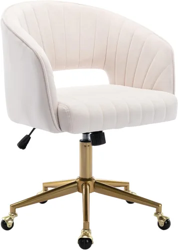 Silla de oficina para el hogar, silla giratoria de terciopelo para escritorio, sillón de acento tapizado, sillas modernas acolchadas con mechones
