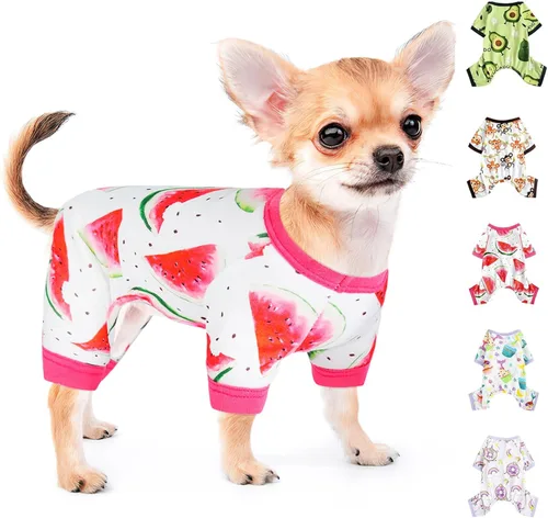 Miniatura 8 de Pijamas para perros, ropa suave y elástica para perros pequeños, hembras y niños, tamaño mediano, ropa para cachorros, ropa para cachorros, mameluco