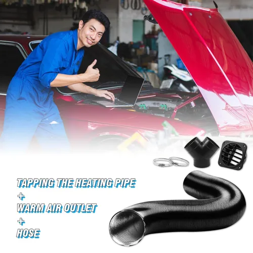 Miniatura 6 de 75mm Tubo de conducto para calentador automático, kit de salida de aire caliente con ramal en Y de 9 piezas, manguera de ventilación para calentador