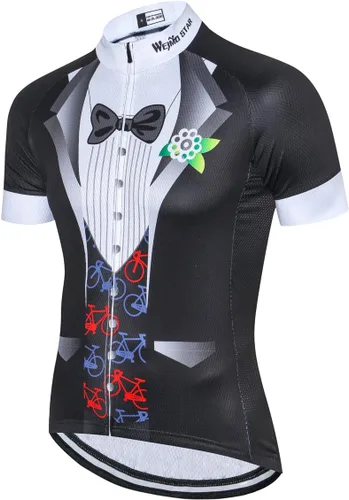Miniatura 130 de Weimostar Hombre Ciclismo Jersey Manga Corta Bicicleta Ropa Multicolor Diamante