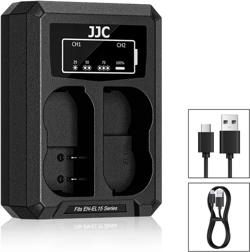 Miniatura 9 de EN-EL14 EN-EL14a Cargador de batería dual cable USB integrado, compatible con Nikon D3500 D3400 D3300 D3200 D3100 D5600 D5500 D5300 D5200 D5100