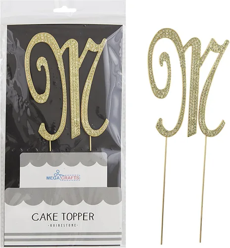 Miniatura 18 de Mega Crafts Decoración para tartas con diamantes de imitación dorados brillantes y cristales brillantes y aleación de metal duradero, ideal